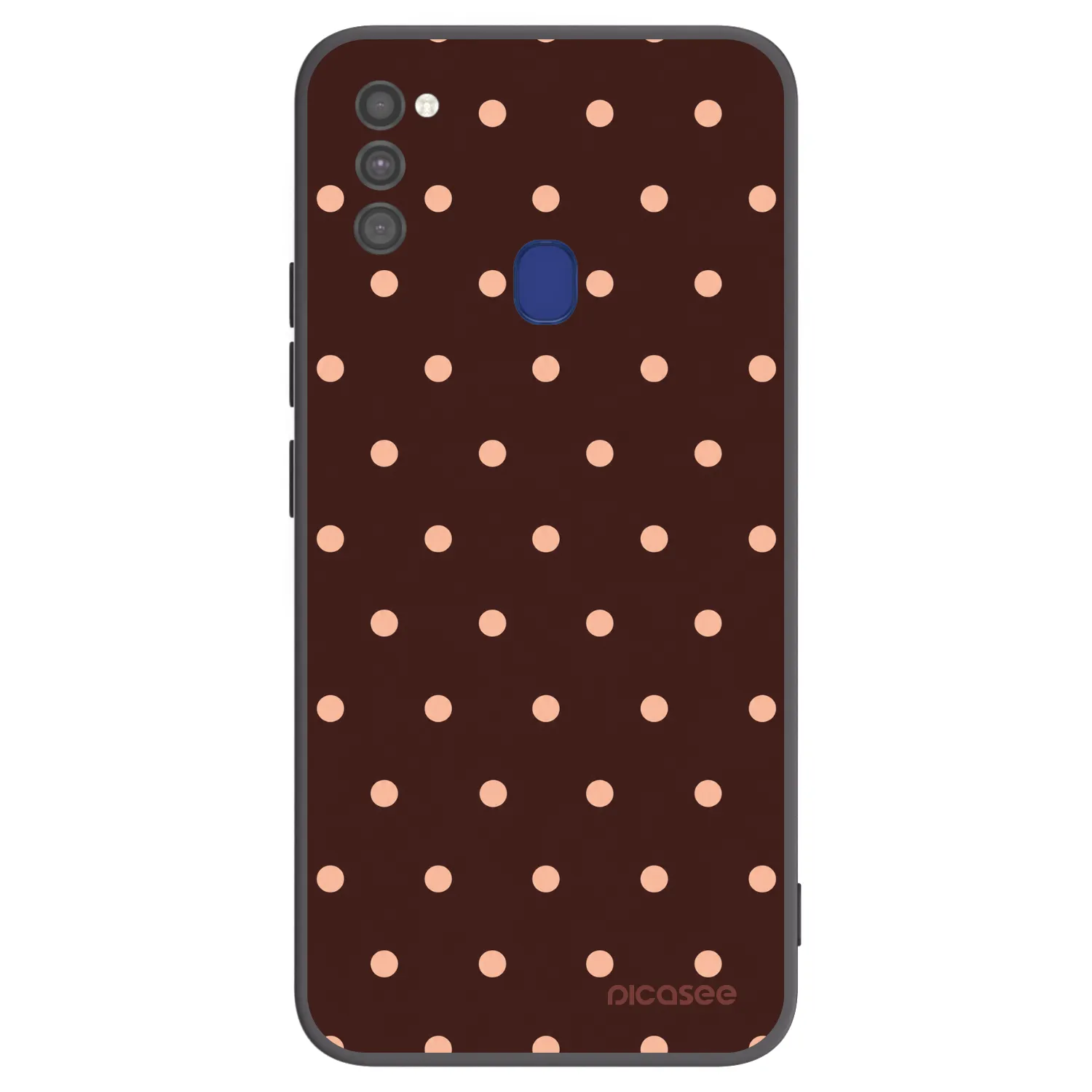 Picasee silikonový černý obal pro Samsung Galaxy M21 M215F - Peach Dots & Chocolate