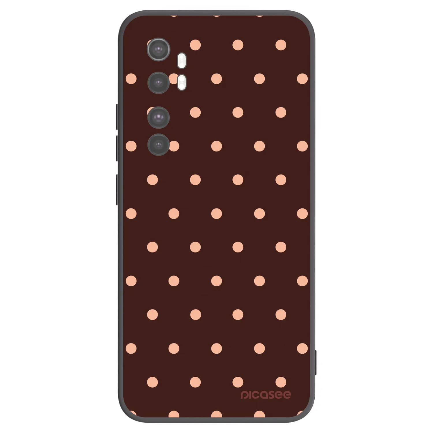Picasee silikonový černý obal pro Xiaomi Mi Note 10 Lite - Peach Dots & Chocolate