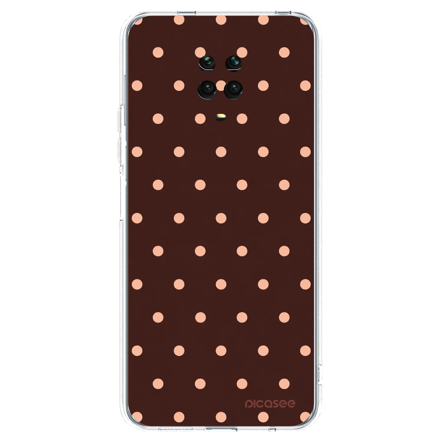 Picasee silikonový průhledný obal pro Xiaomi Redmi Note 9S - Peach Dots & Chocolate