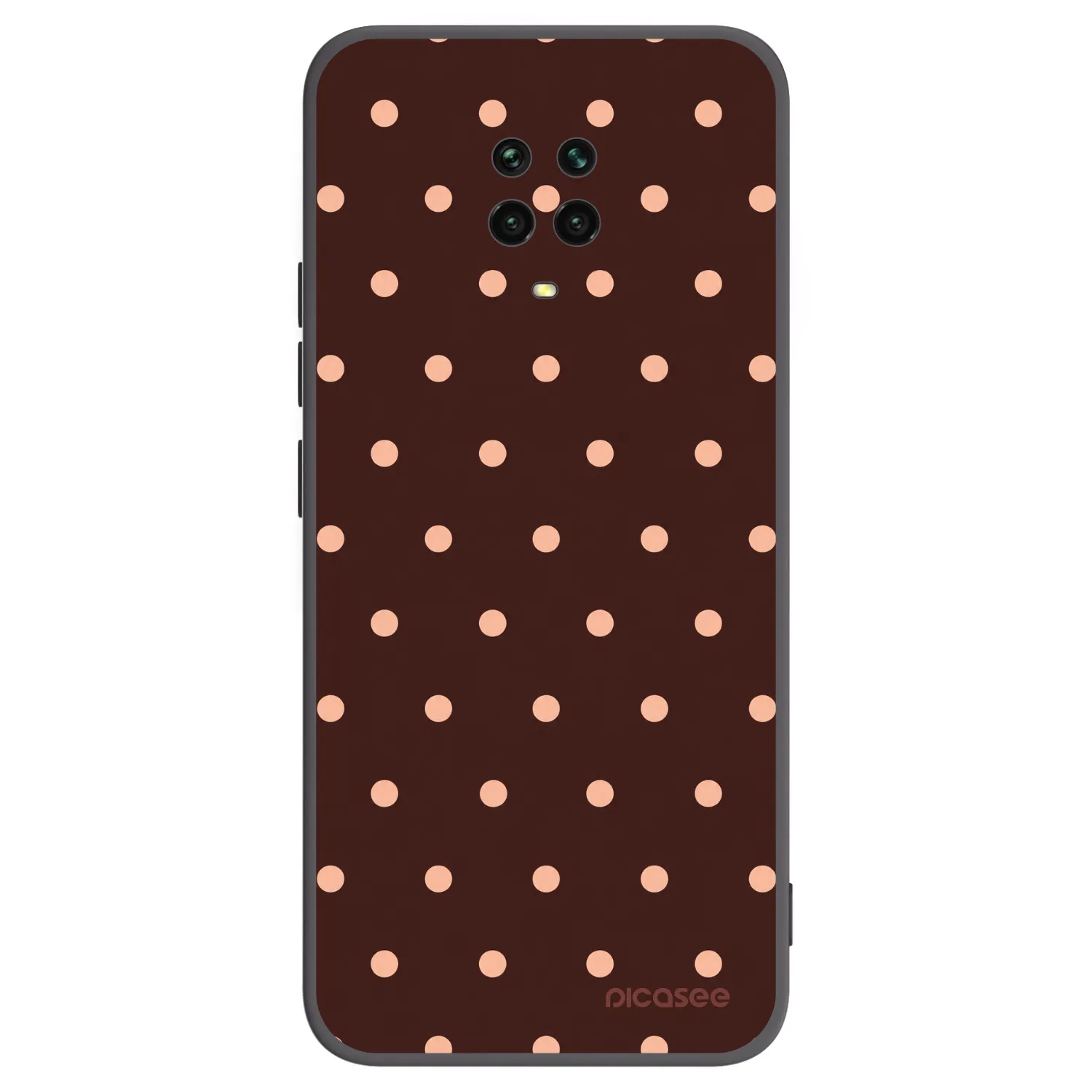 Picasee silikonový černý obal pro Xiaomi Redmi Note 9S - Peach Dots & Chocolate