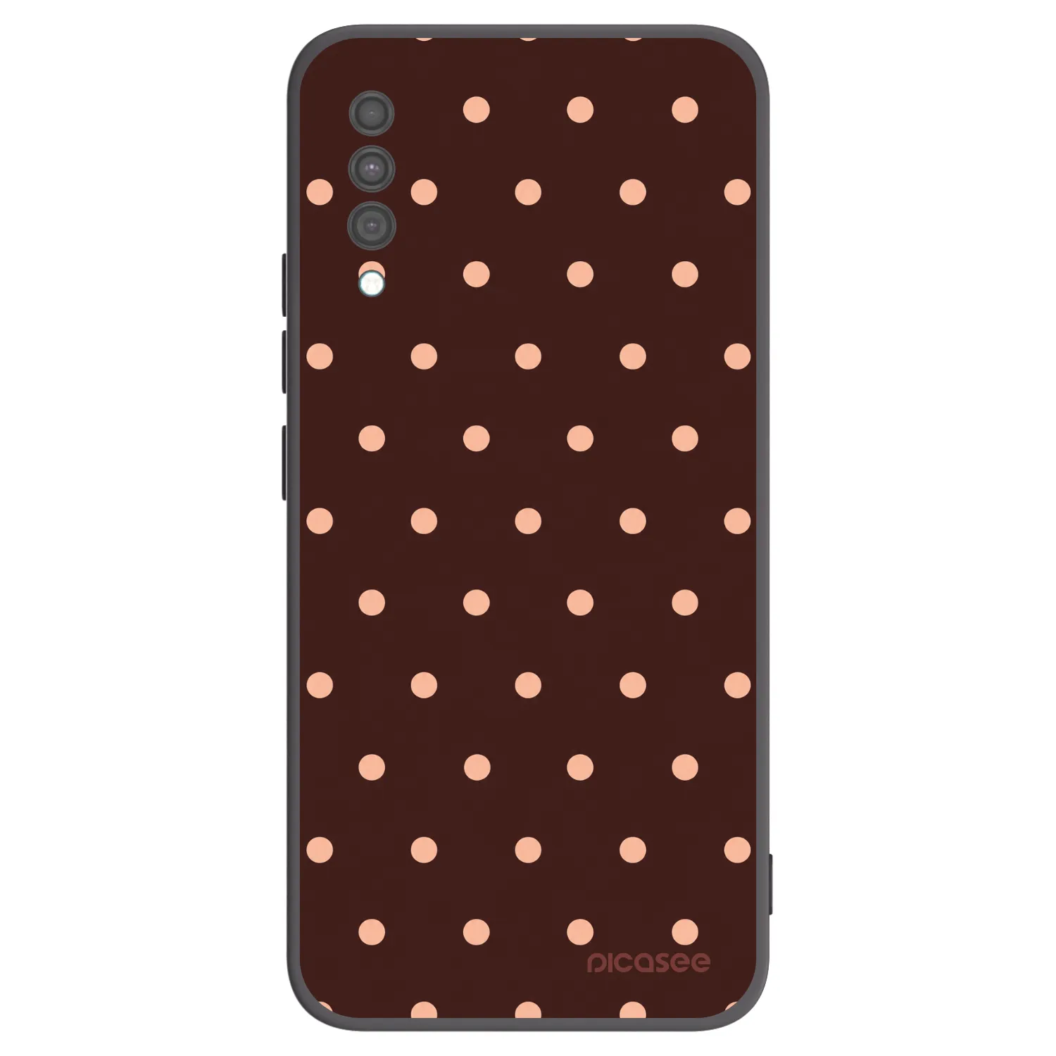 Picasee silikonový černý obal pro Samsung Galaxy A30s A307F - Peach Dots & Chocolate