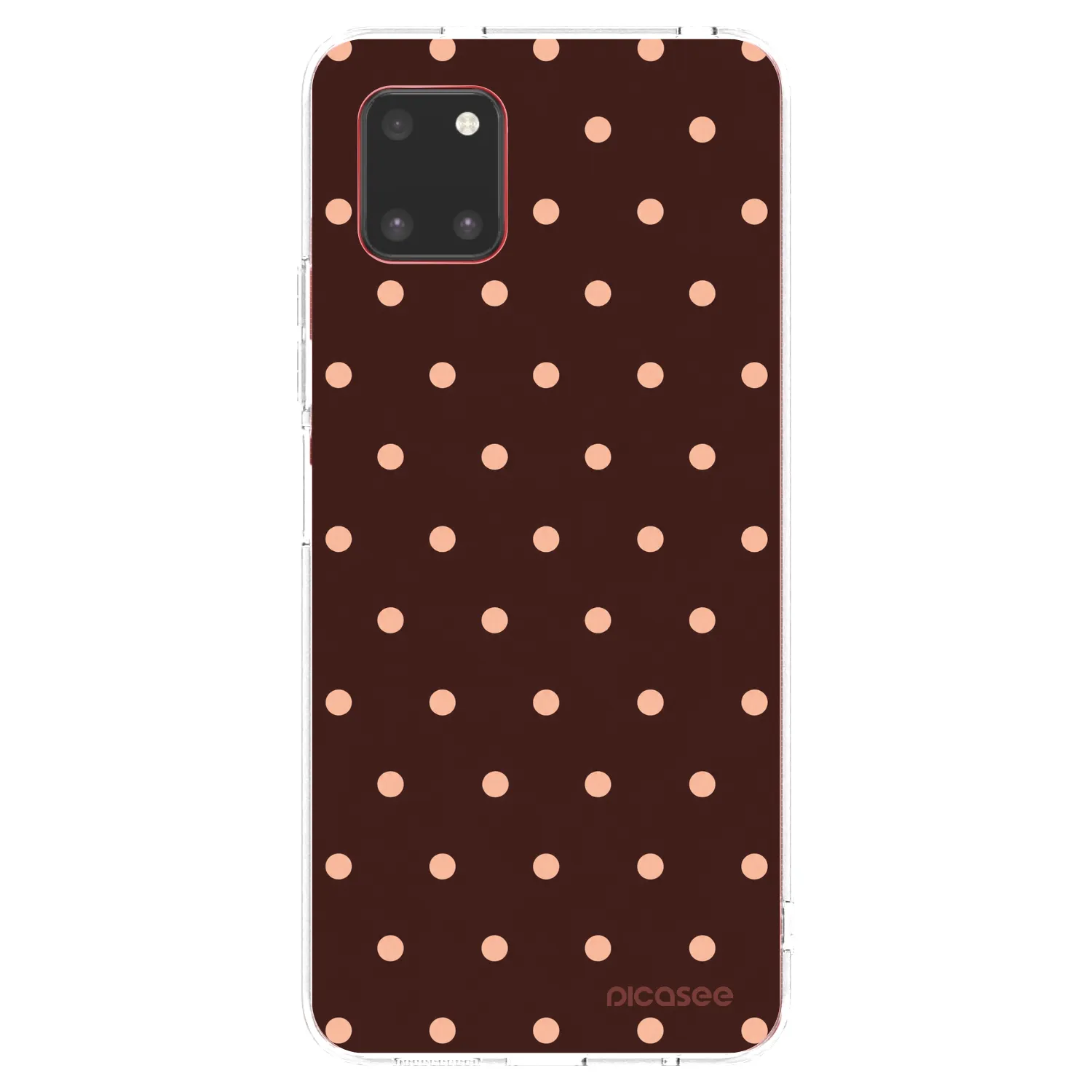 Picasee silikonový průhledný obal pro Samsung Galaxy Note 10 Lite N770F - Peach Dots & Chocolate