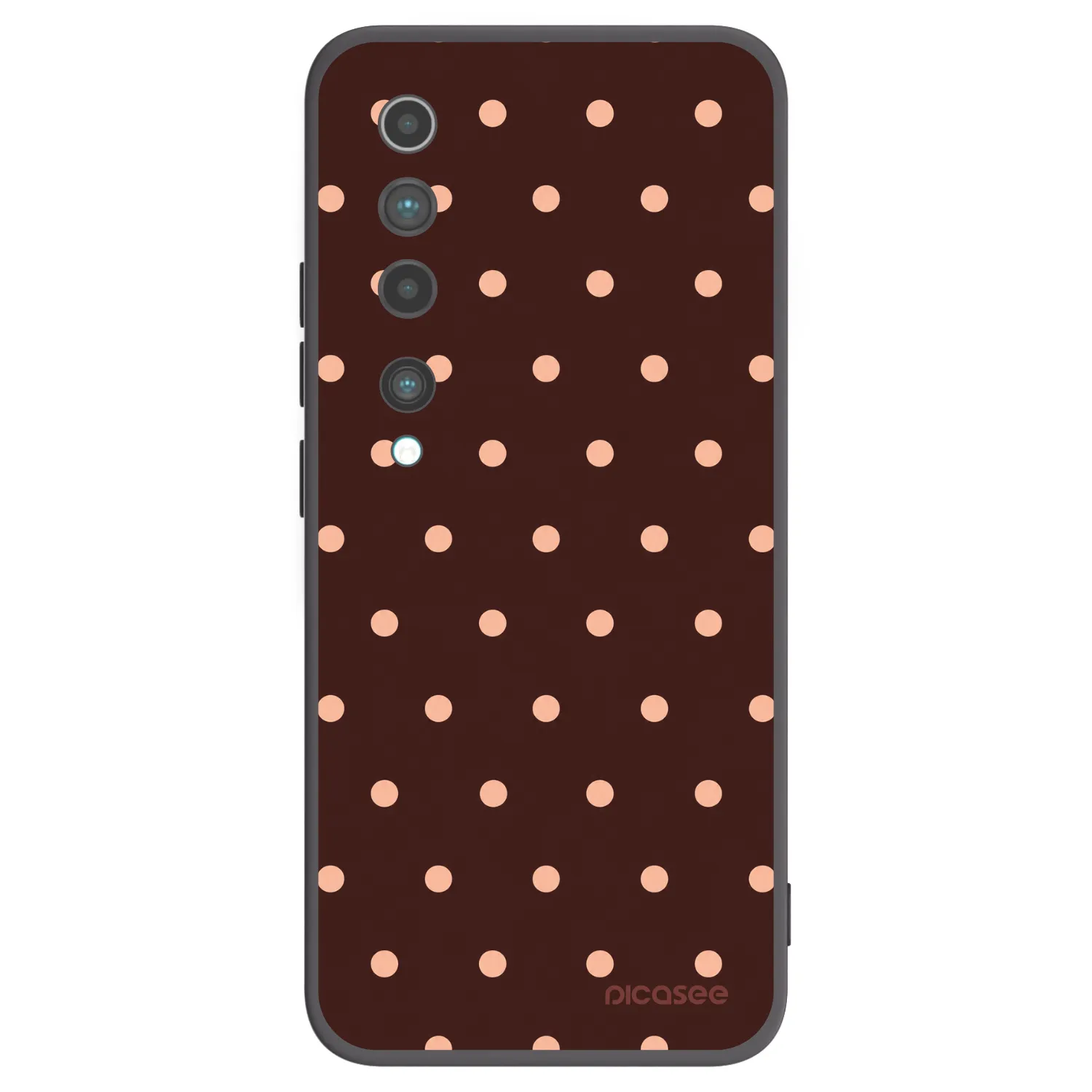 Picasee silikonový černý obal pro Xiaomi Mi 10 - Peach Dots & Chocolate