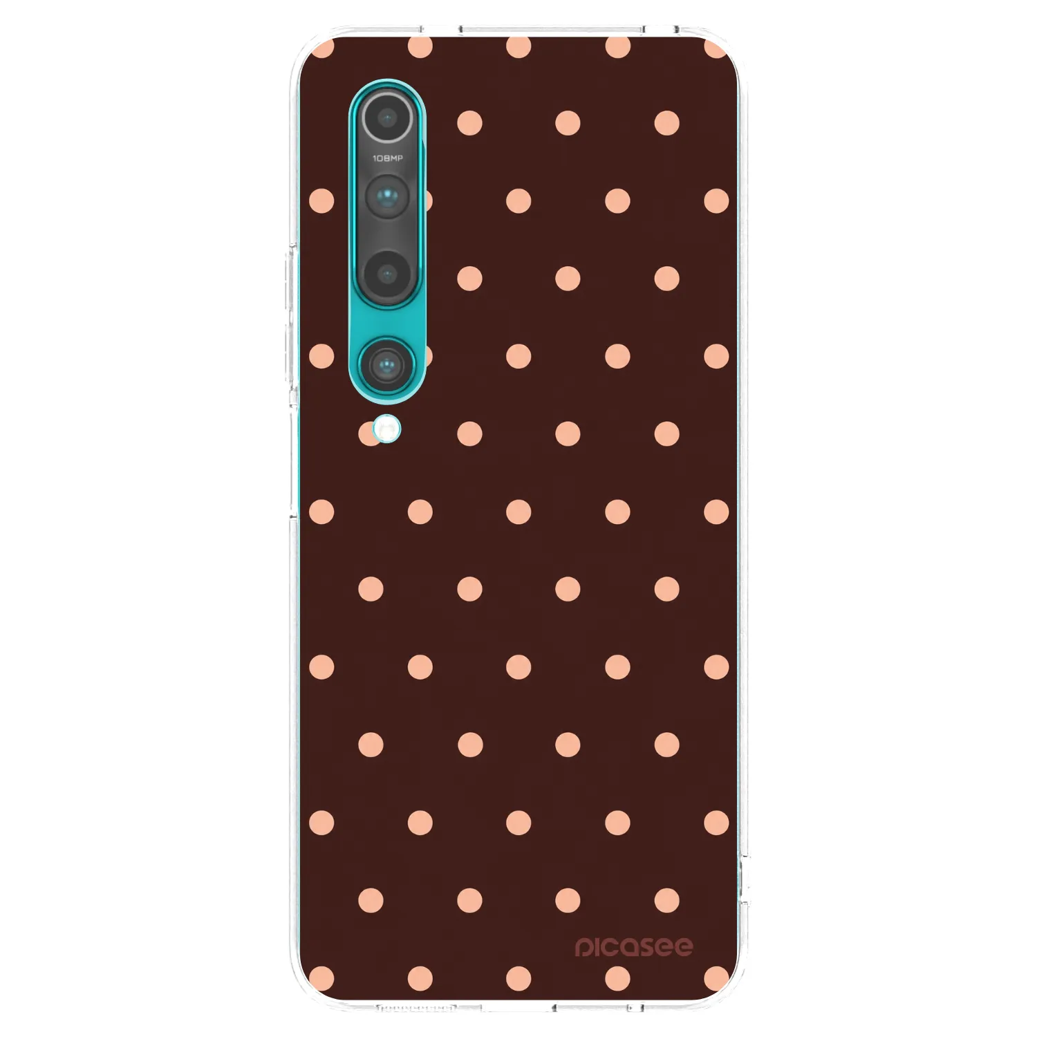 Picasee silikonový průhledný obal pro Xiaomi Mi 10 - Peach Dots & Chocolate