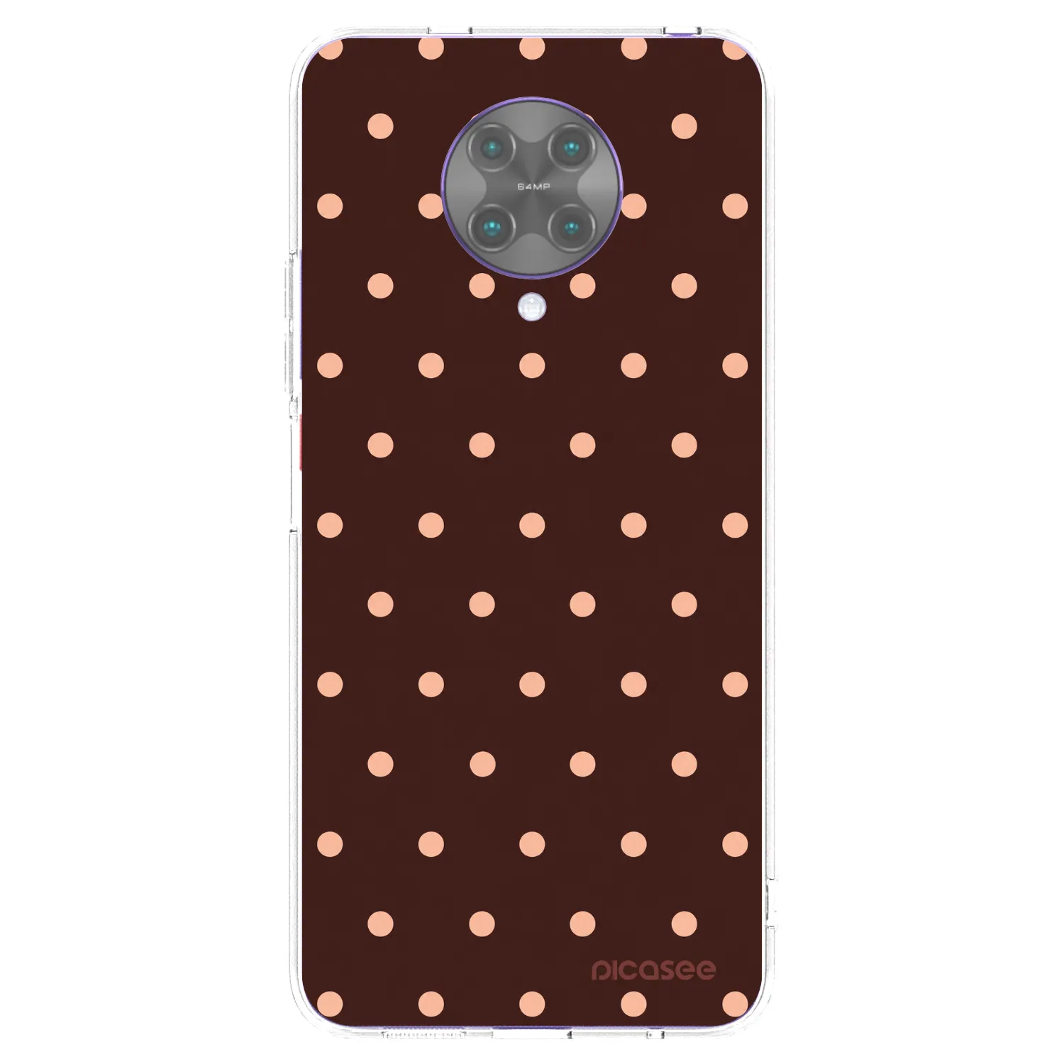 Picasee silikonový průhledný obal pro Xiaomi Poco F2 Pro - Peach Dots & Chocolate