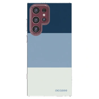 Picasee silikonový průhledný obal pro Samsung Galaxy S22 Ultra 5G - Coastal Blue