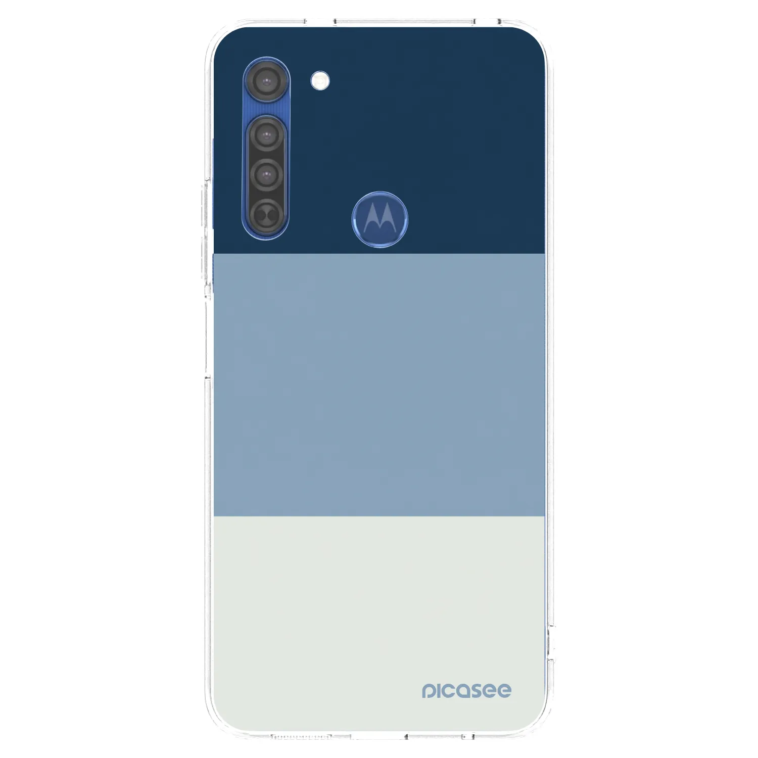 Picasee silikonový průhledný obal pro Motorola Moto G8 - Coastal Blue