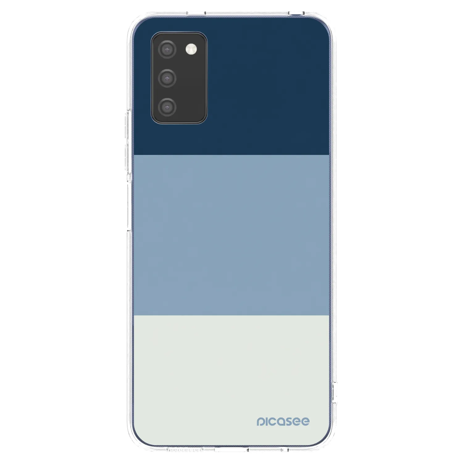 Picasee silikonový průhledný obal pro Samsung Galaxy A03s A037G - Coastal Blue