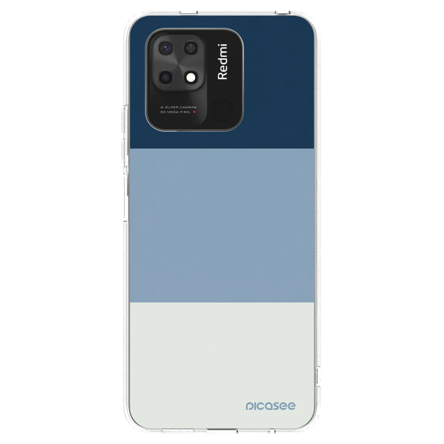 Picasee silikonový průhledný obal pro Xiaomi Redmi 10C - Coastal Blue