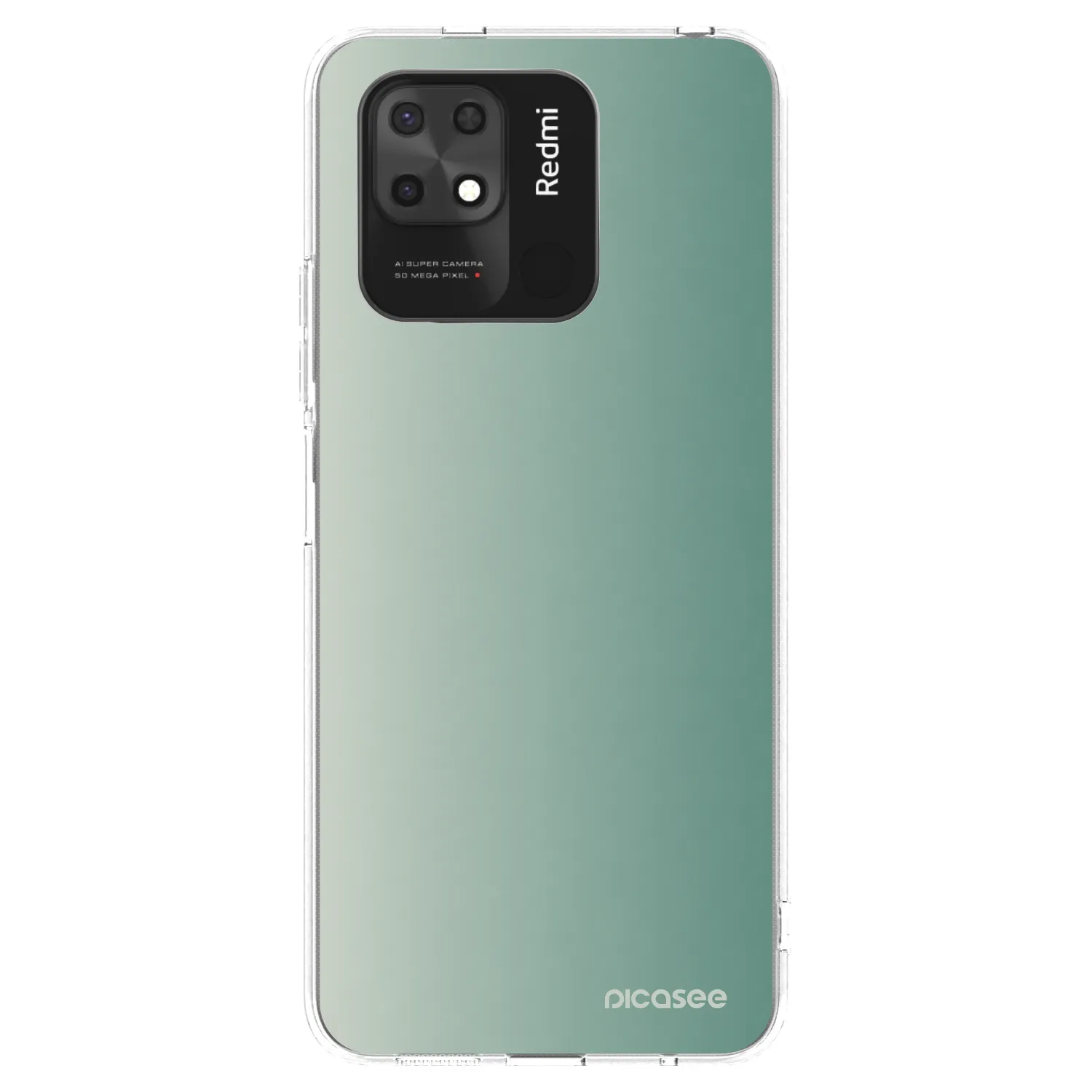 Picasee silikonový průhledný obal pro Xiaomi Redmi 10C - Misty Sage