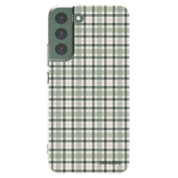 Picasee silikonový průhledný obal pro Samsung Galaxy S22+ 5G - Sage Tartan