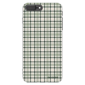 Picasee silikonový průhledný obal pro Apple iPhone 8 Plus - Sage Tartan