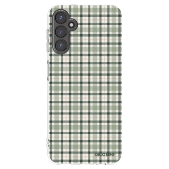 Picasee silikonový průhledný obal pro Samsung Galaxy A14 5G A146P - Sage Tartan
