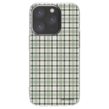 Picasee silikonový průhledný obal pro Apple iPhone 15 Pro - Sage Tartan