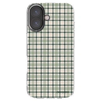 Picasee silikonový průhledný obal pro Apple iPhone 16 - Sage Tartan