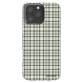 Picasee silikonový průhledný obal pro Apple iPhone 16 Pro Max - Sage Tartan