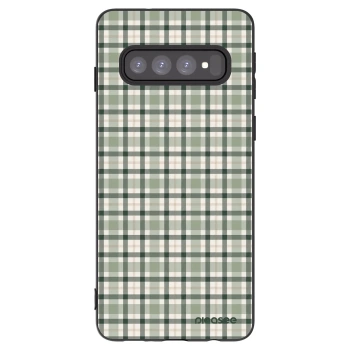 Picasee silikonový černý obal pro Samsung Galaxy S10 G973 - Sage Tartan