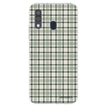 Picasee silikonový průhledný obal pro Samsung Galaxy A40 A405F - Sage Tartan