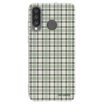 Picasee silikonový průhledný obal pro Huawei P30 Lite - Sage Tartan