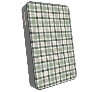 Picasee Powerbanka s MagSafe 10 000 mAh Šedá - Sage Tartan
