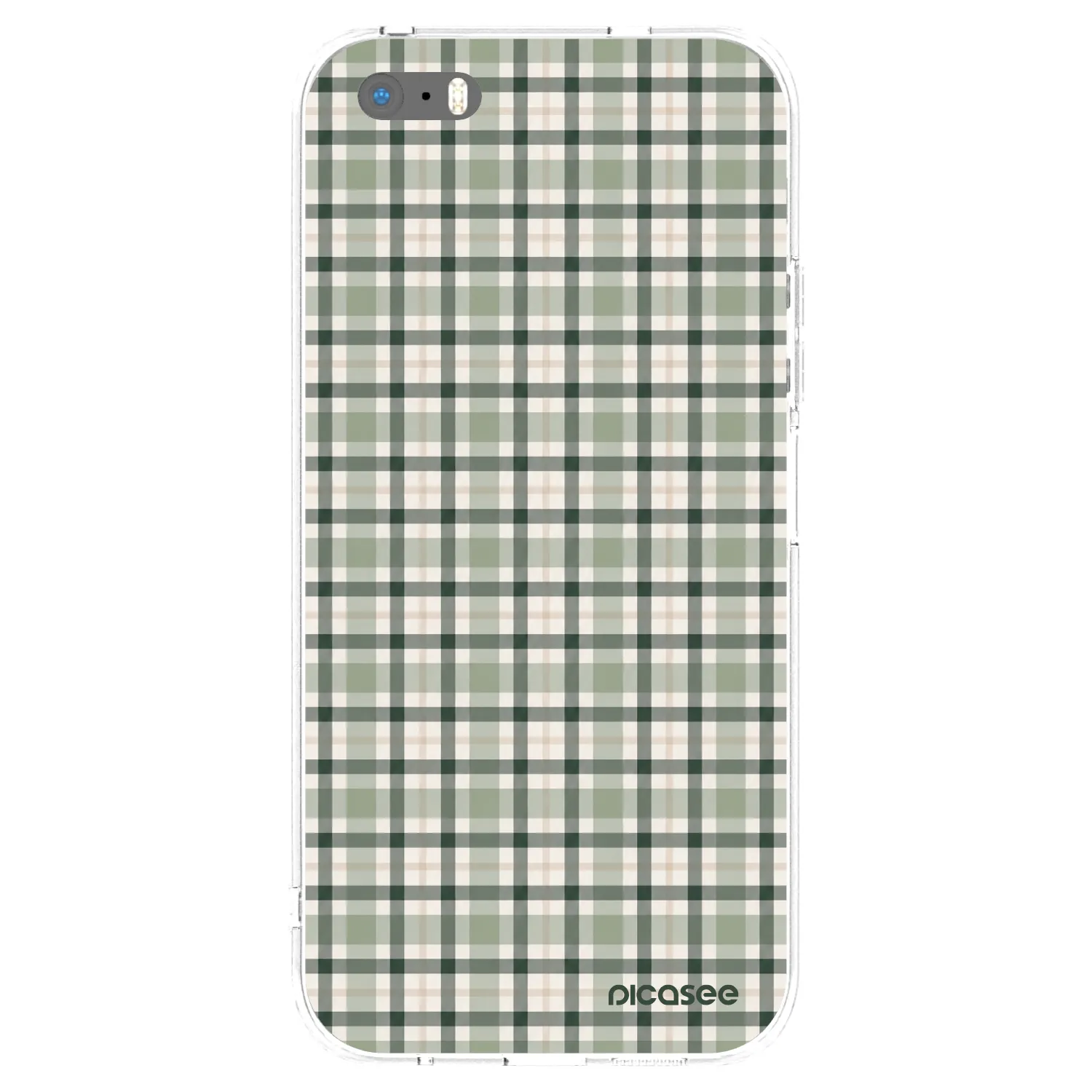 Picasee silikonový průhledný obal pro Apple iPhone 5/5S/SE - Sage Tartan