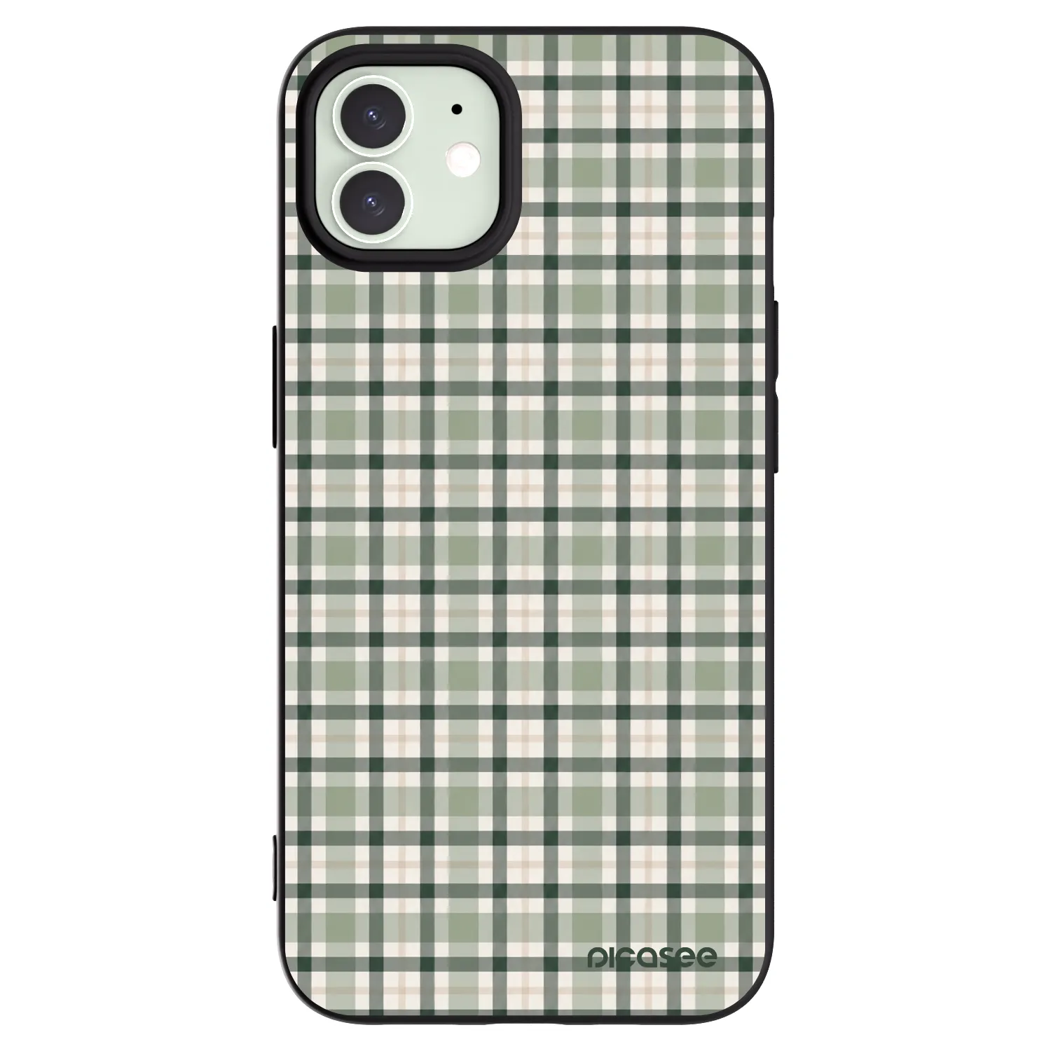 Picasee silikonový černý obal pro Apple iPhone 12 - Sage Tartan