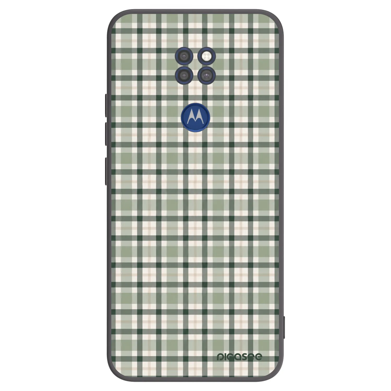 Picasee silikonový černý obal pro Motorola Moto G9 Play - Sage Tartan