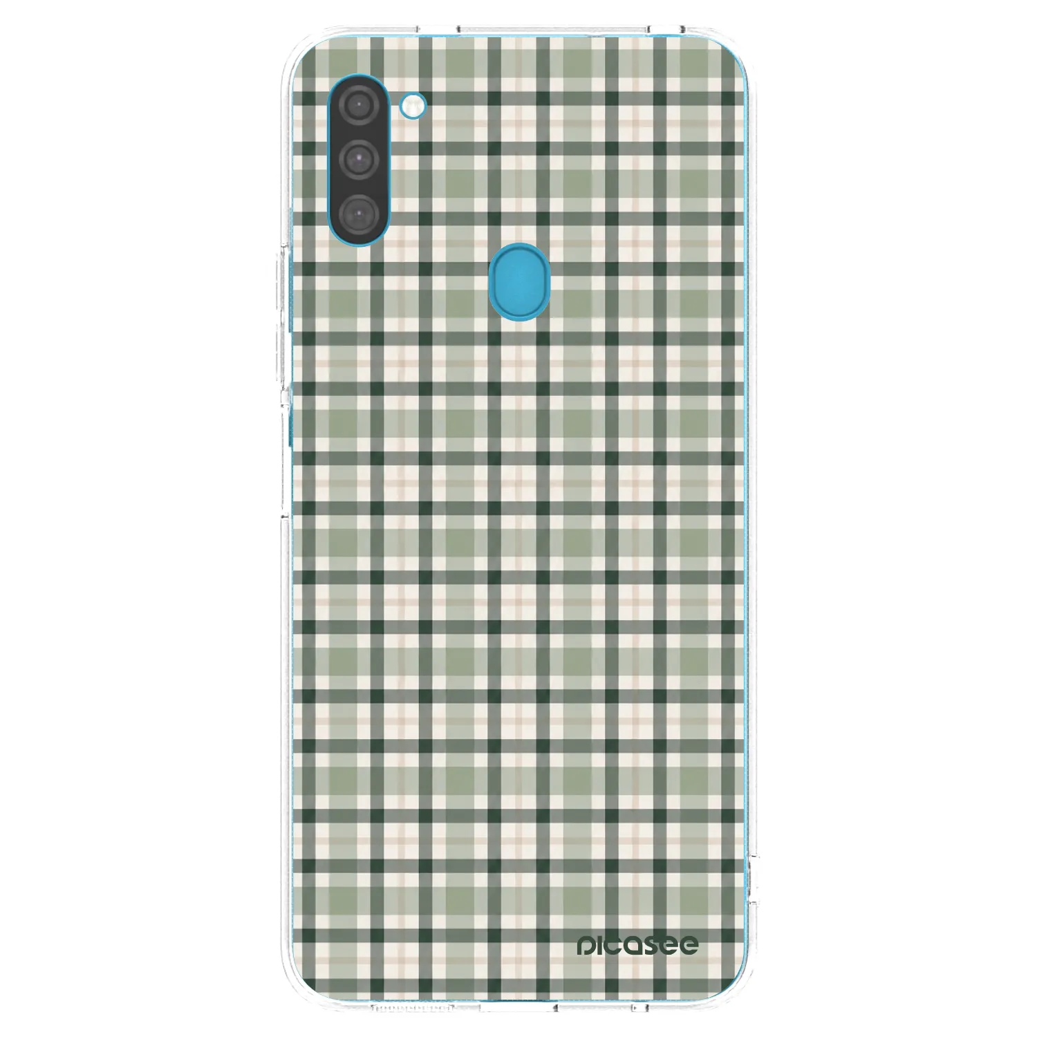 Picasee silikonový průhledný obal pro Samsung Galaxy M11 - Sage Tartan