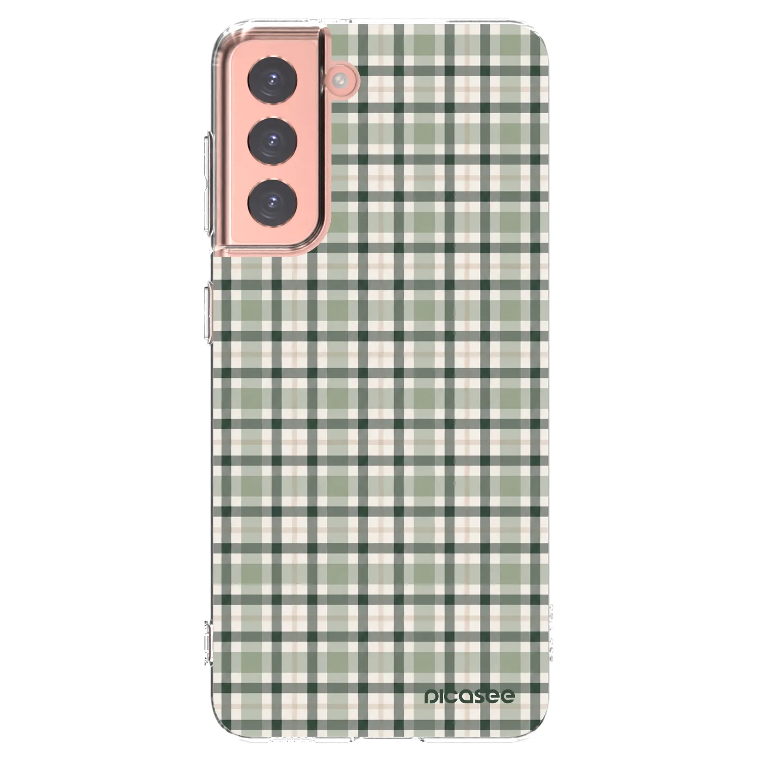 Picasee silikonový průhledný obal pro Samsung Galaxy S21 5G G991B - Sage Tartan