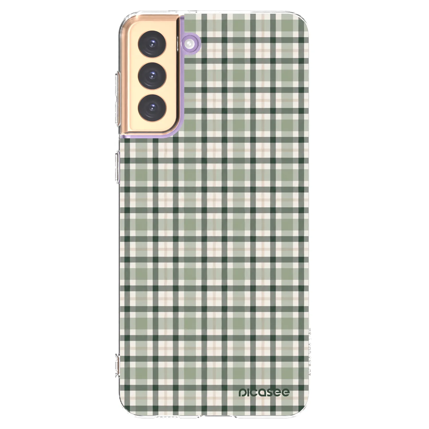 Picasee silikonový průhledný obal pro Samsung Galaxy S21+ 5G G996F - Sage Tartan