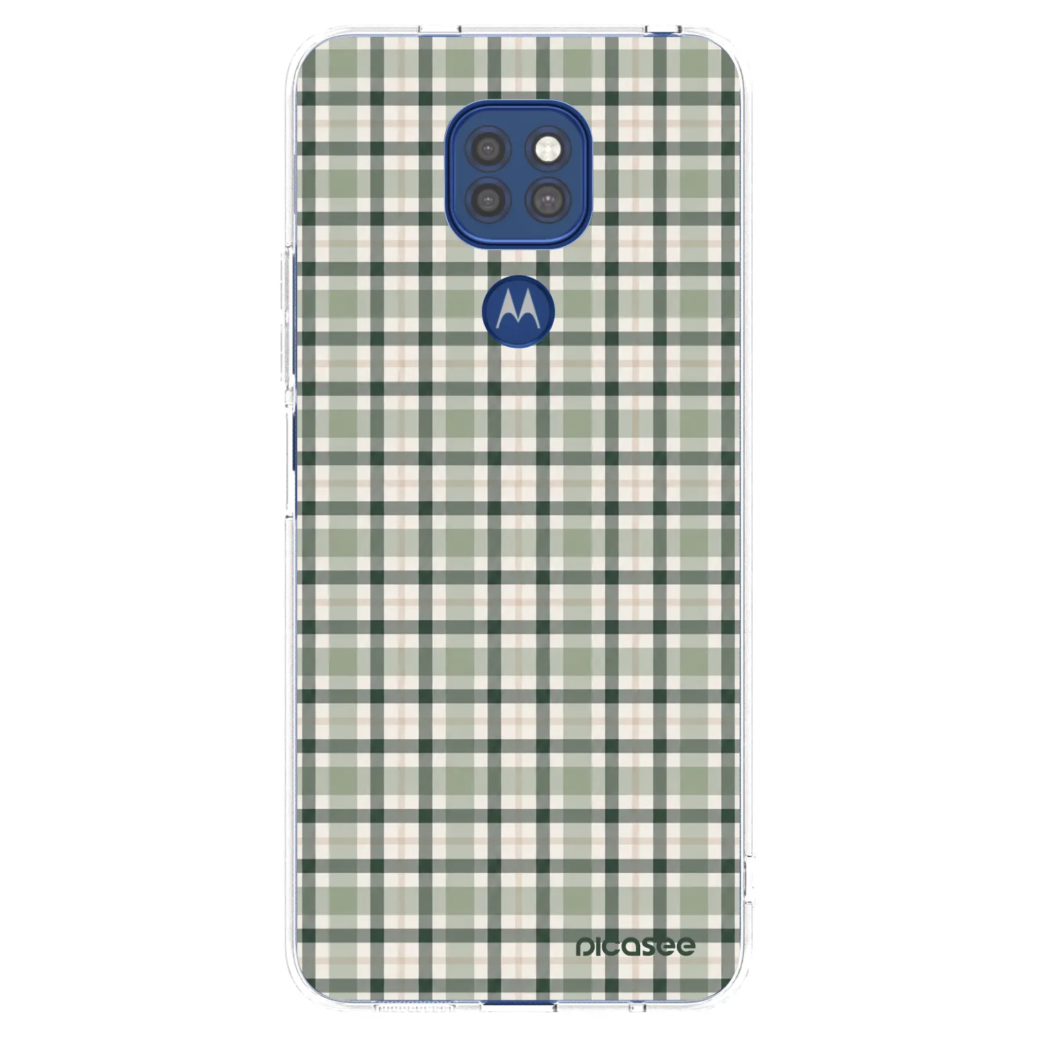 Picasee silikonový průhledný obal pro Motorola Moto G9 Play - Sage Tartan