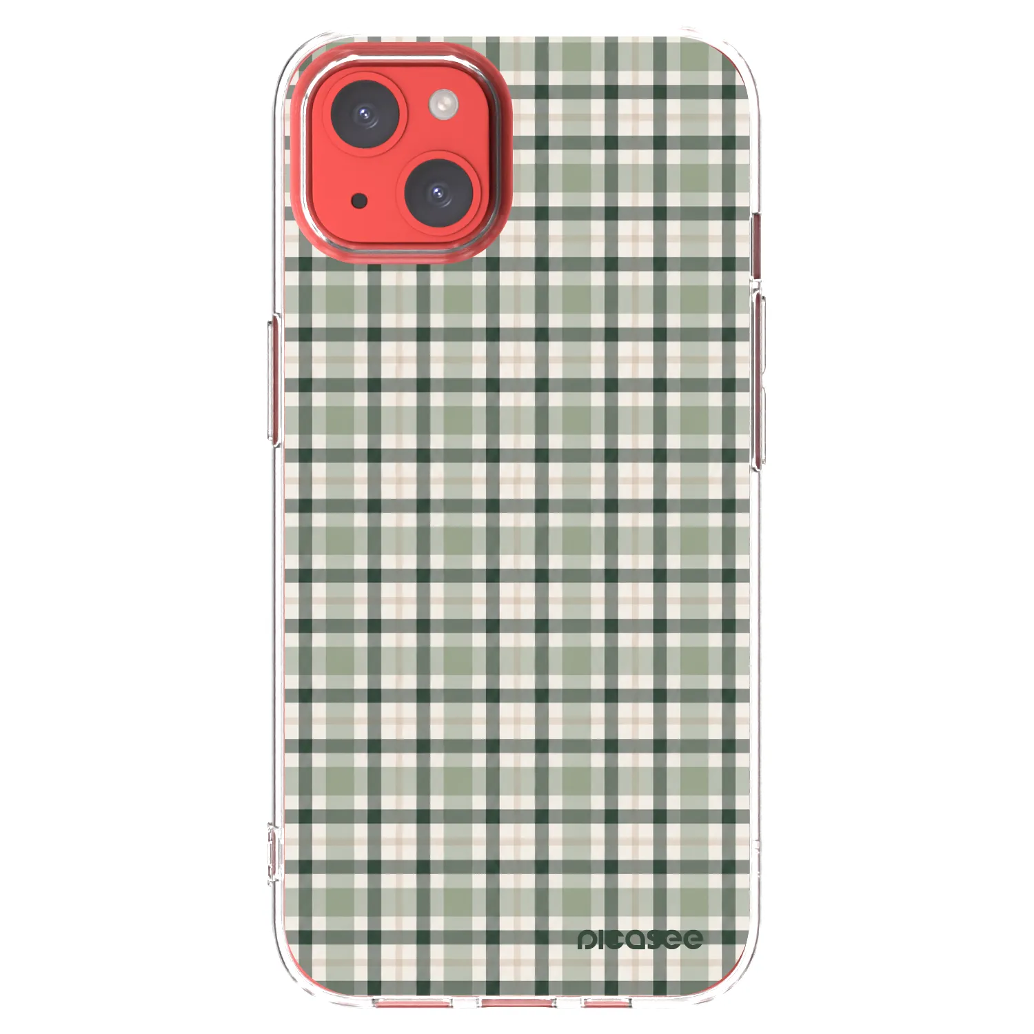Picasee silikonový průhledný obal pro Apple iPhone 13 - Sage Tartan