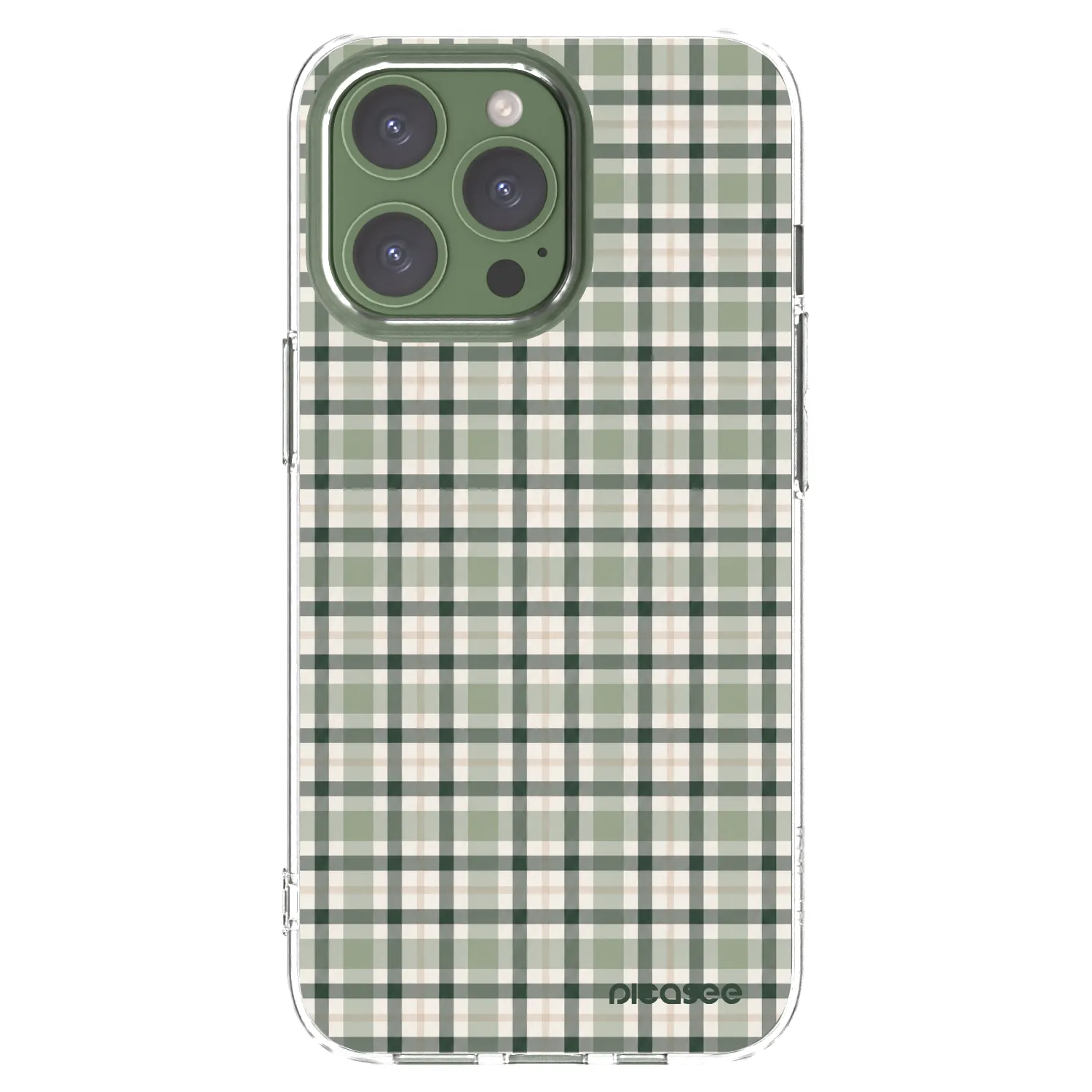 Picasee silikonový průhledný obal pro Apple iPhone 13 Pro - Sage Tartan