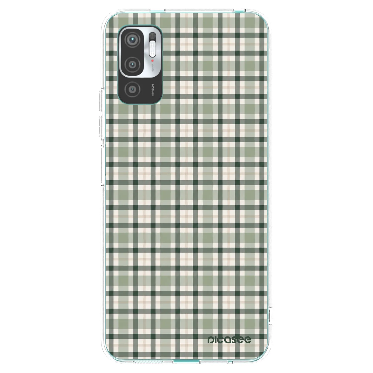 Picasee silikonový průhledný obal pro Xiaomi Redmi Note 10 5G - Sage Tartan