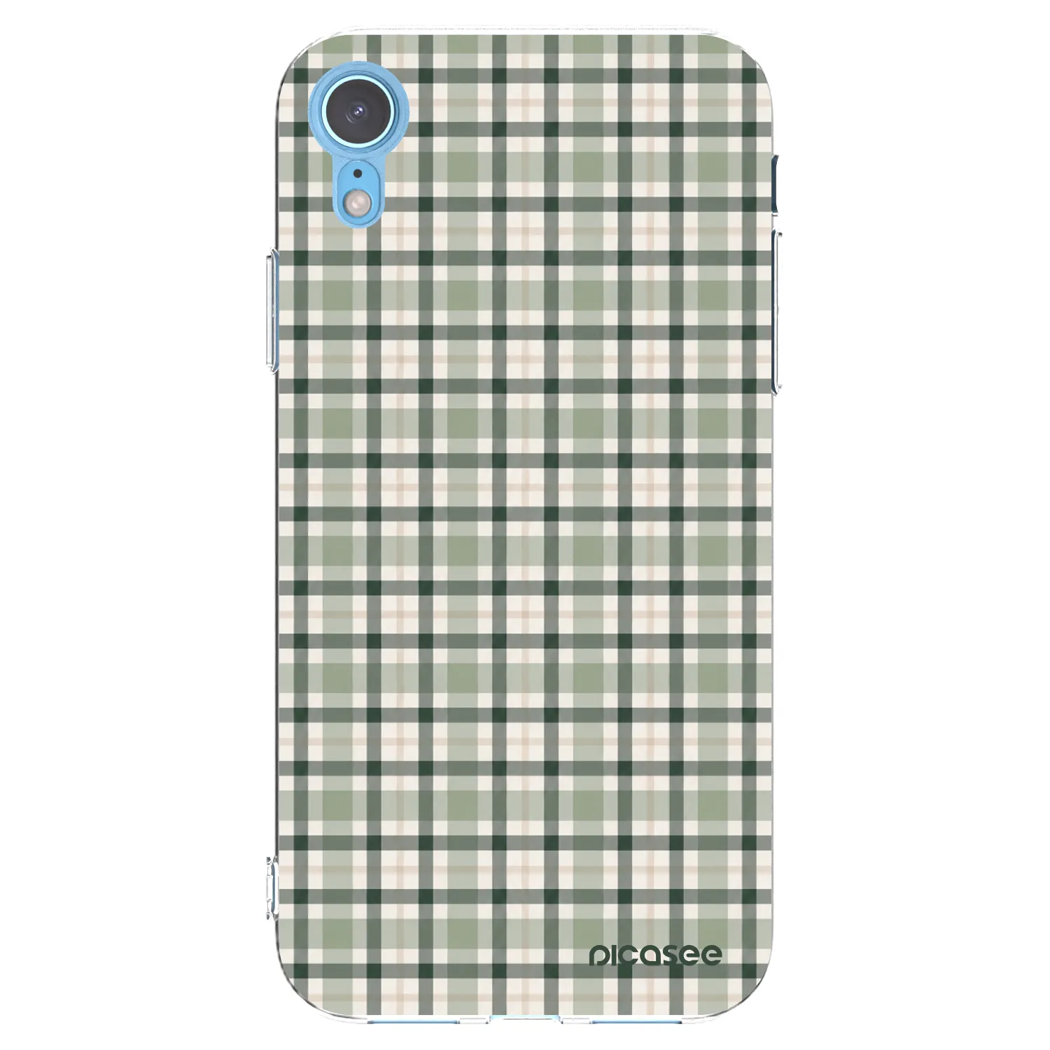 Picasee silikonový průhledný obal pro Apple iPhone XR - Sage Tartan