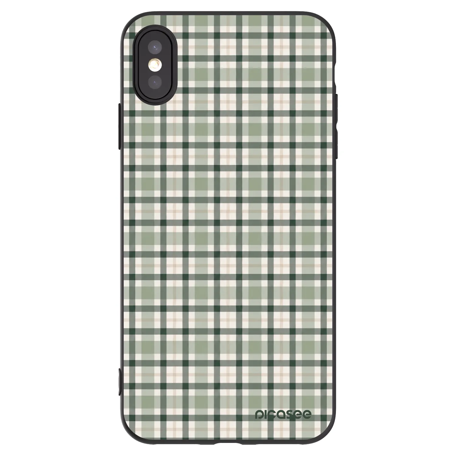 Picasee silikonový černý obal pro Apple iPhone XS Max - Sage Tartan