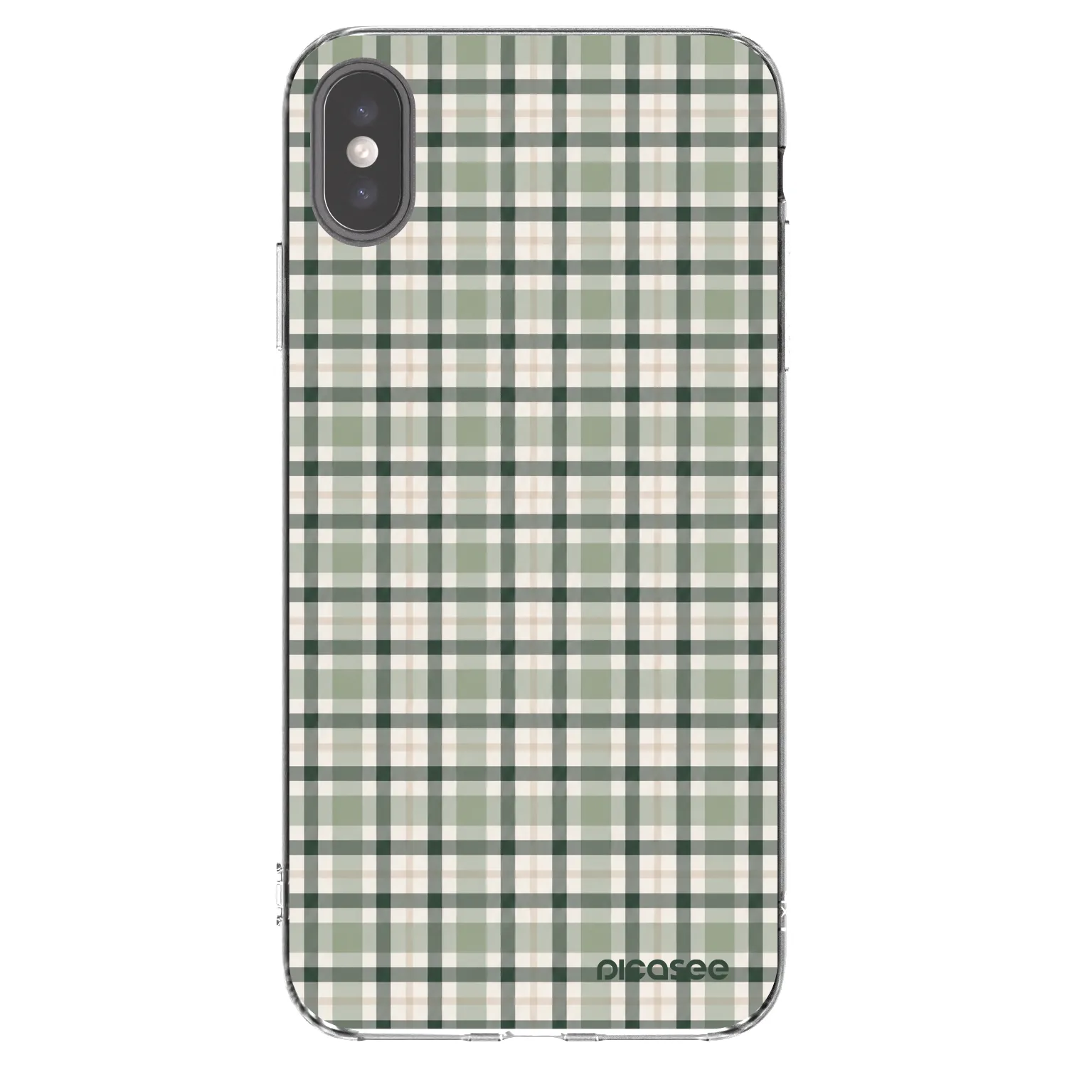 Picasee silikonový průhledný obal pro Apple iPhone XS Max - Sage Tartan
