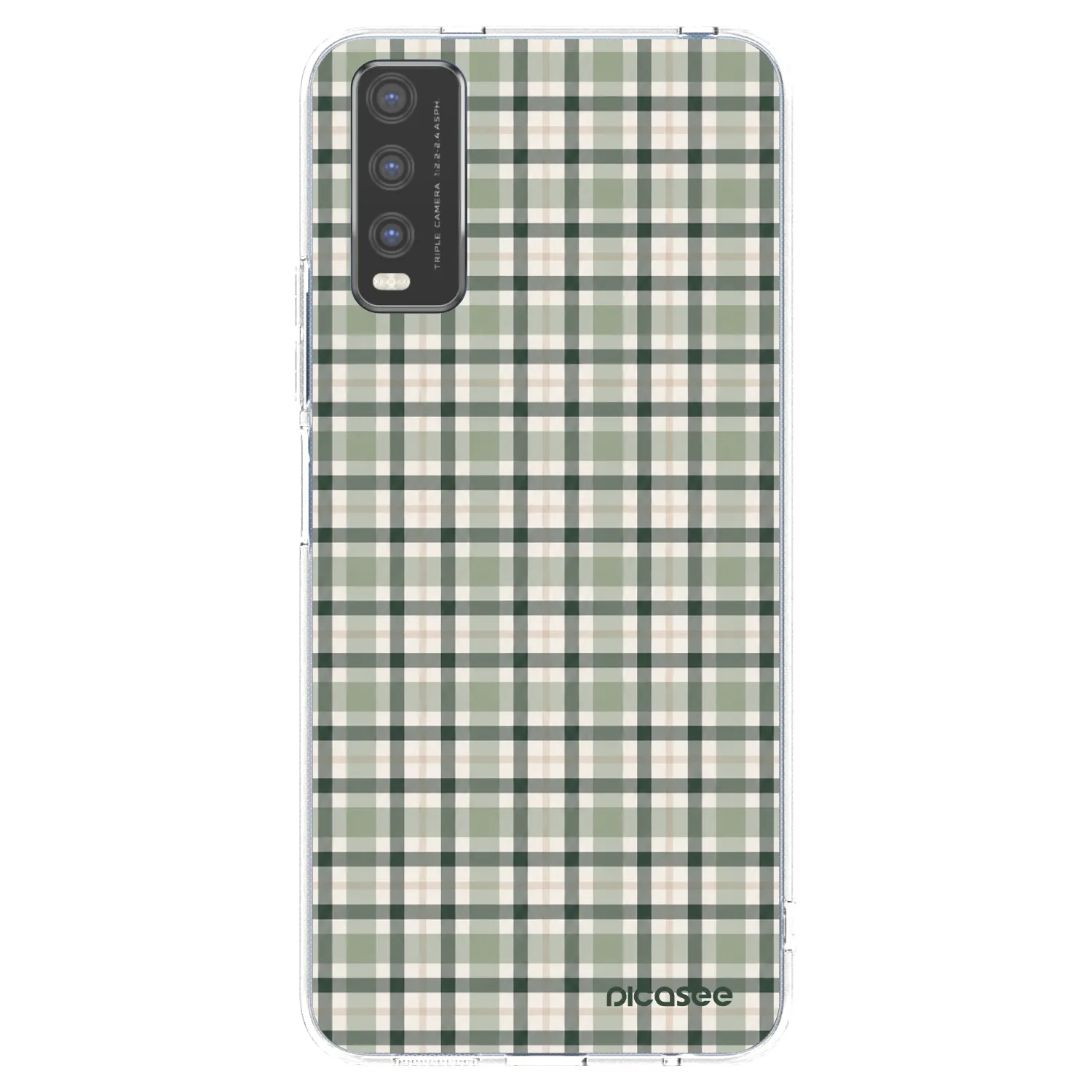 Picasee silikonový průhledný obal pro Vivo Y20s - Sage Tartan