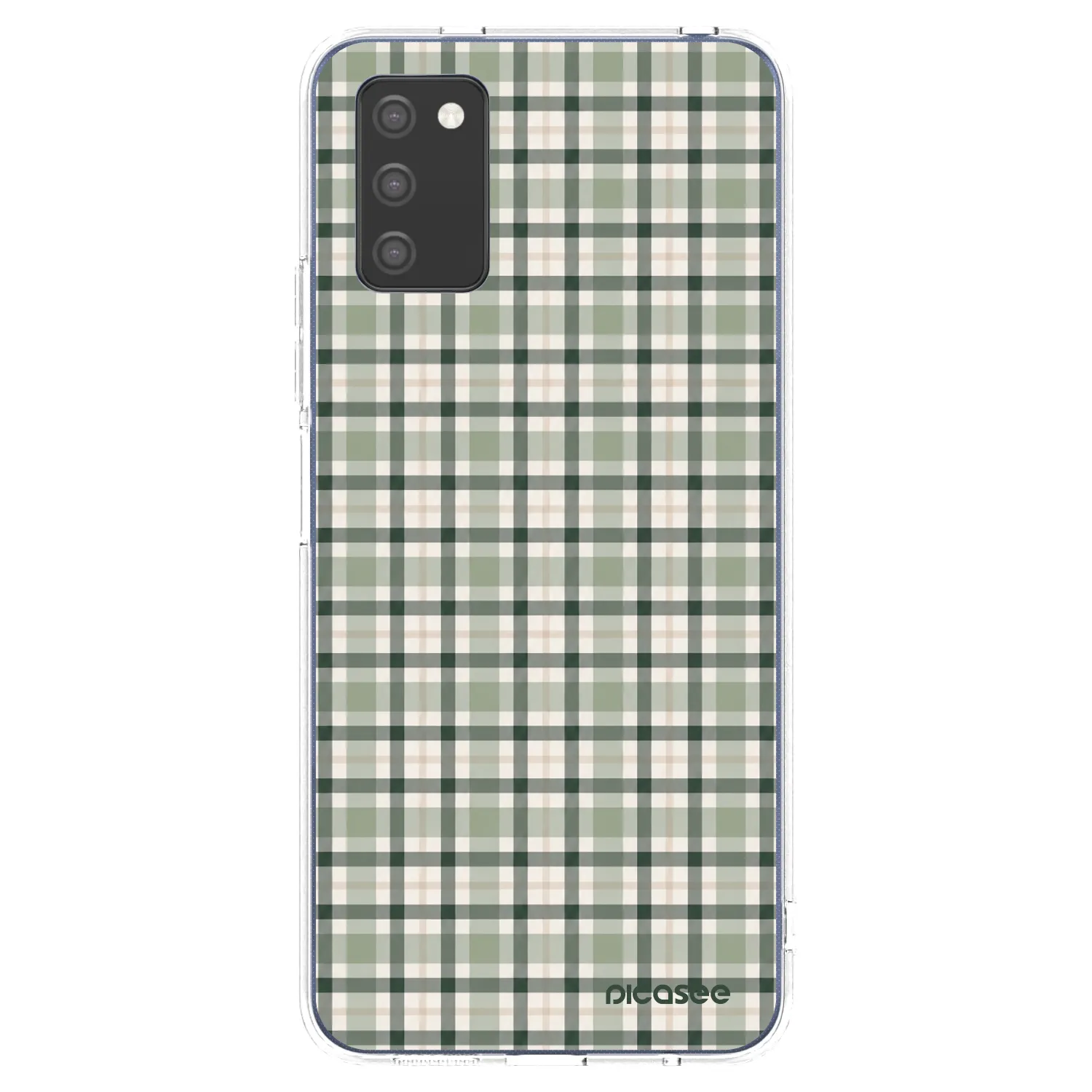 Picasee silikonový průhledný obal pro Samsung Galaxy A03s A037G - Sage Tartan