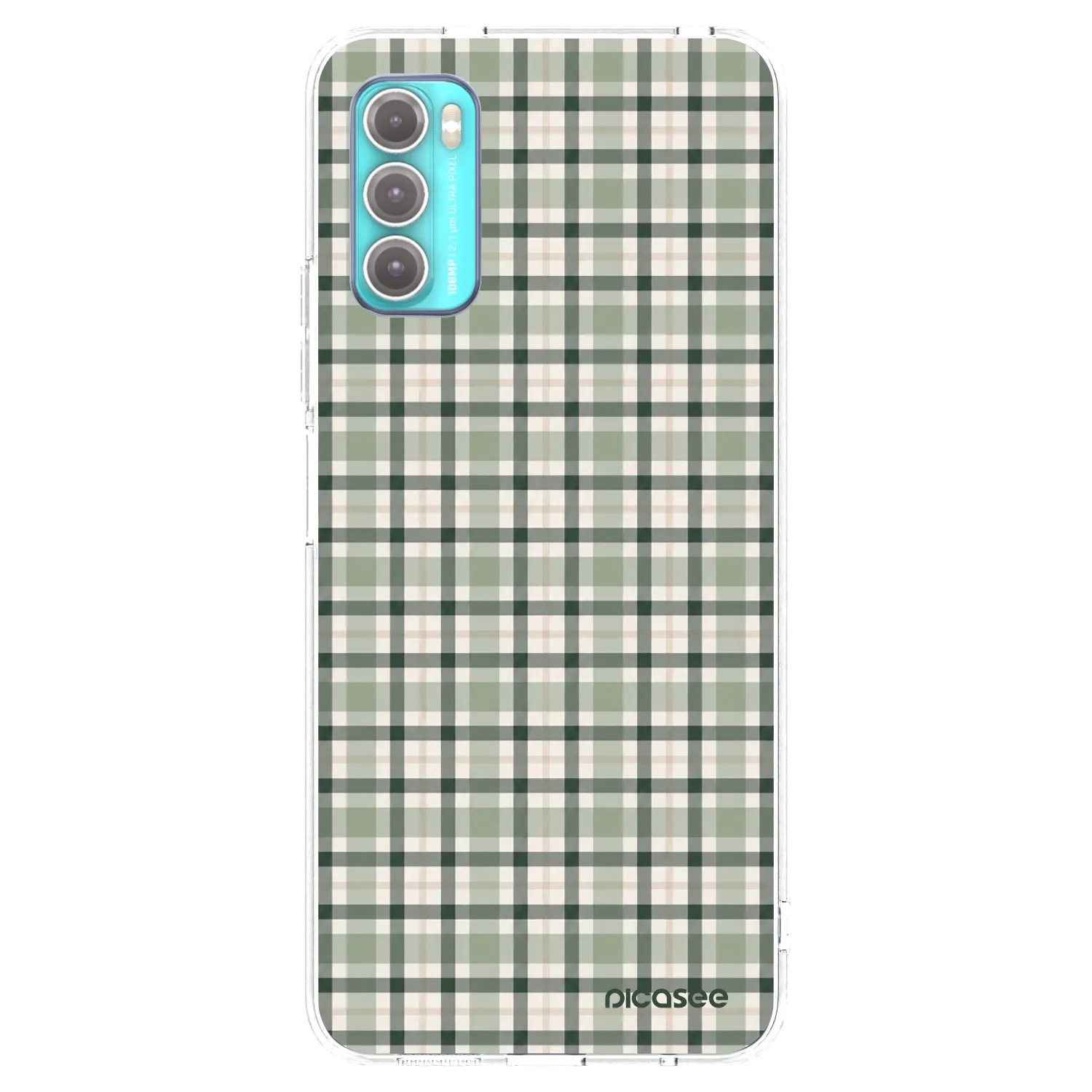 Picasee silikonový průhledný obal pro Motorola Moto G60 - Sage Tartan