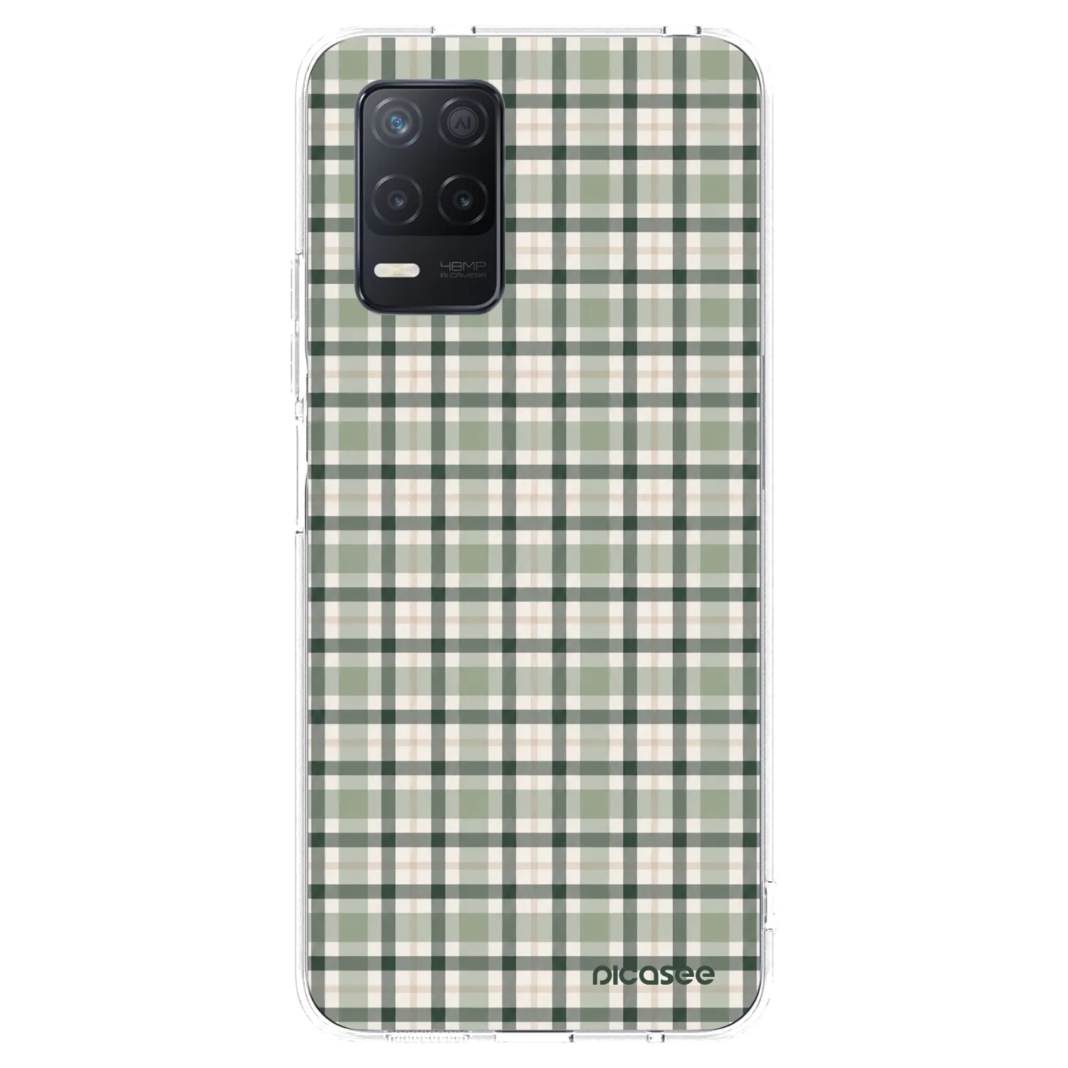 Picasee silikonový průhledný obal pro Realme 8 5G - Sage Tartan