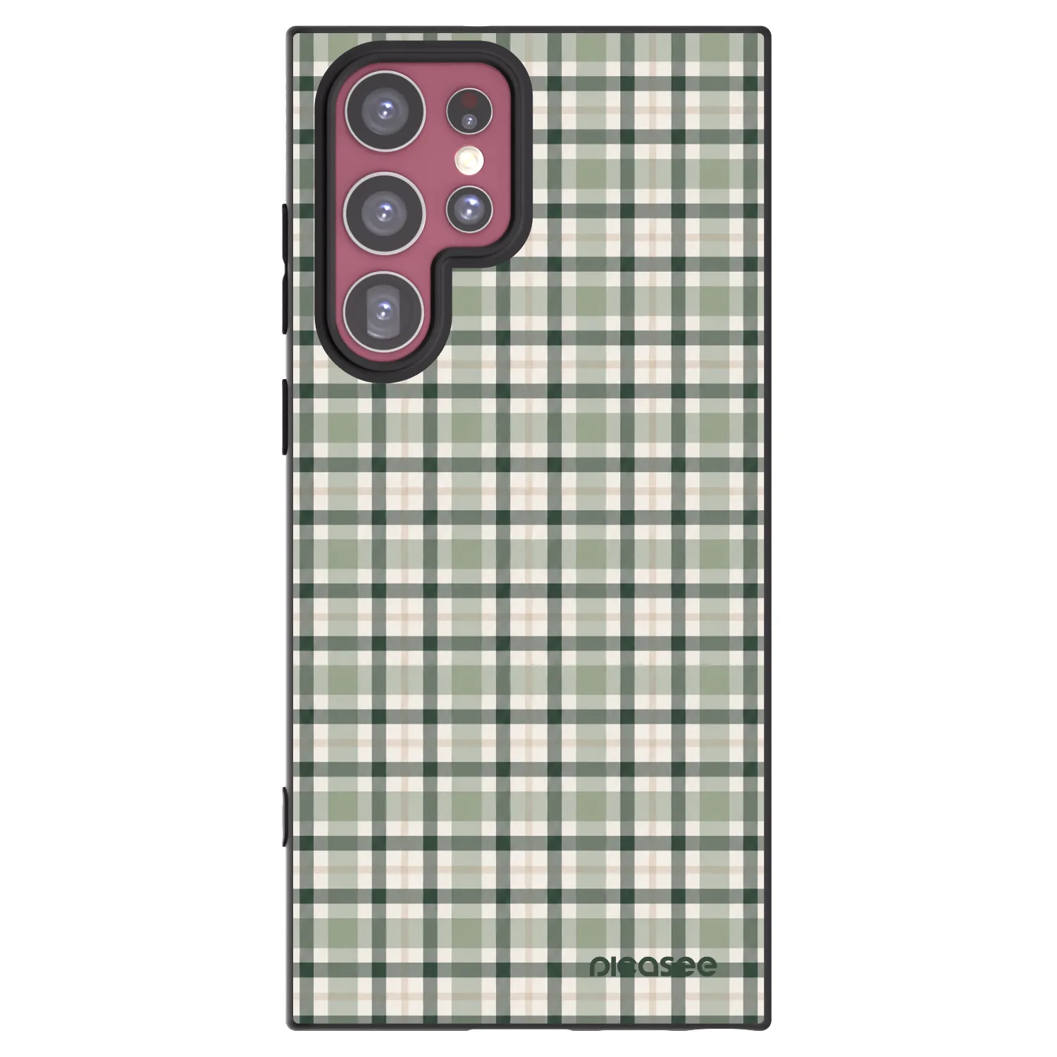 Picasee silikonový černý obal pro Samsung Galaxy S22 Ultra 5G - Sage Tartan