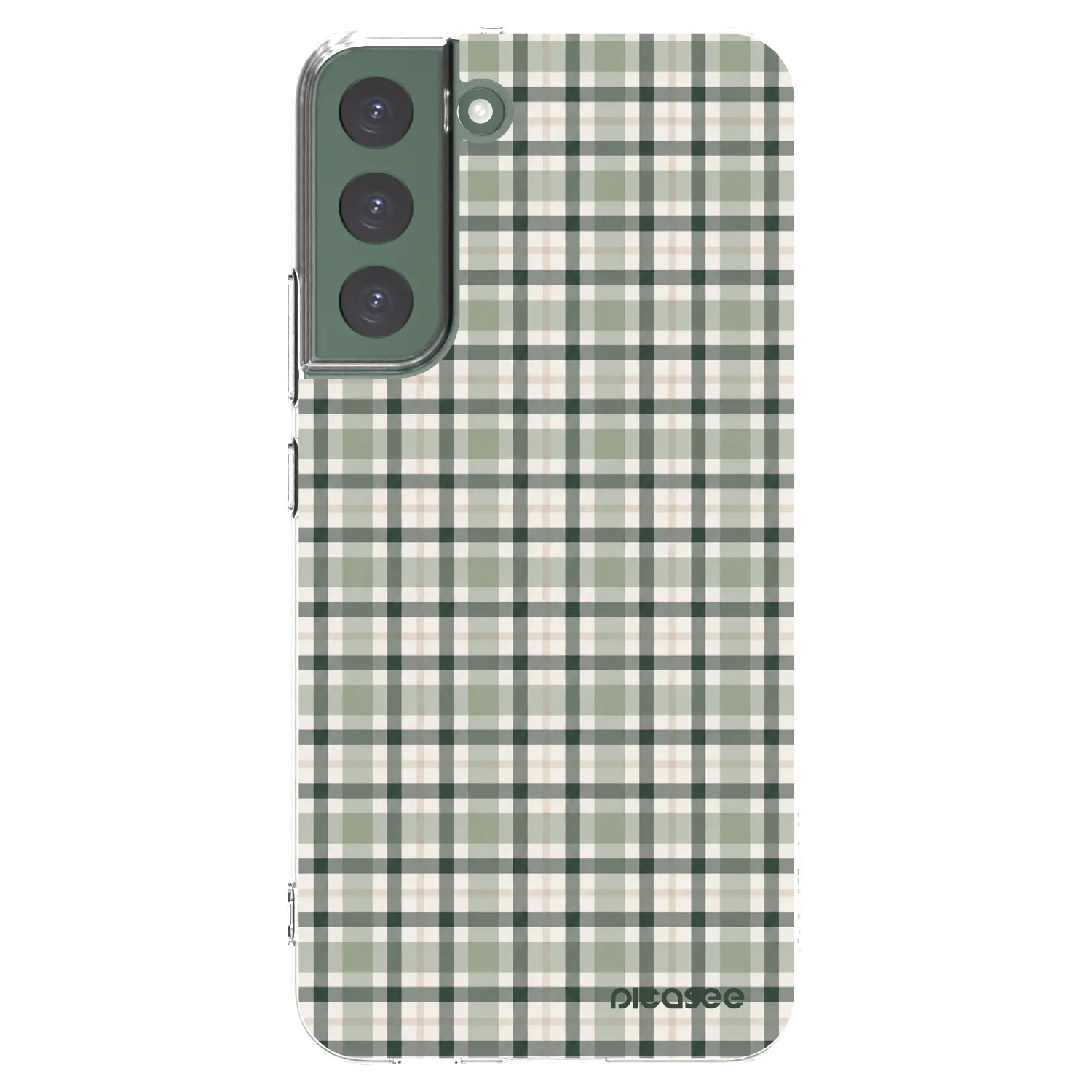 Picasee silikonový průhledný obal pro Samsung Galaxy S22+ 5G - Sage Tartan