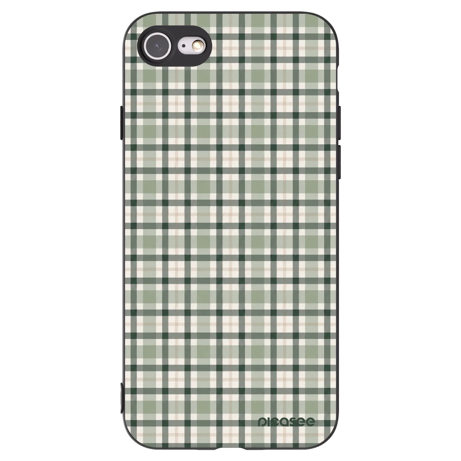 Picasee silikonový černý obal pro Apple iPhone SE 2022 - Sage Tartan