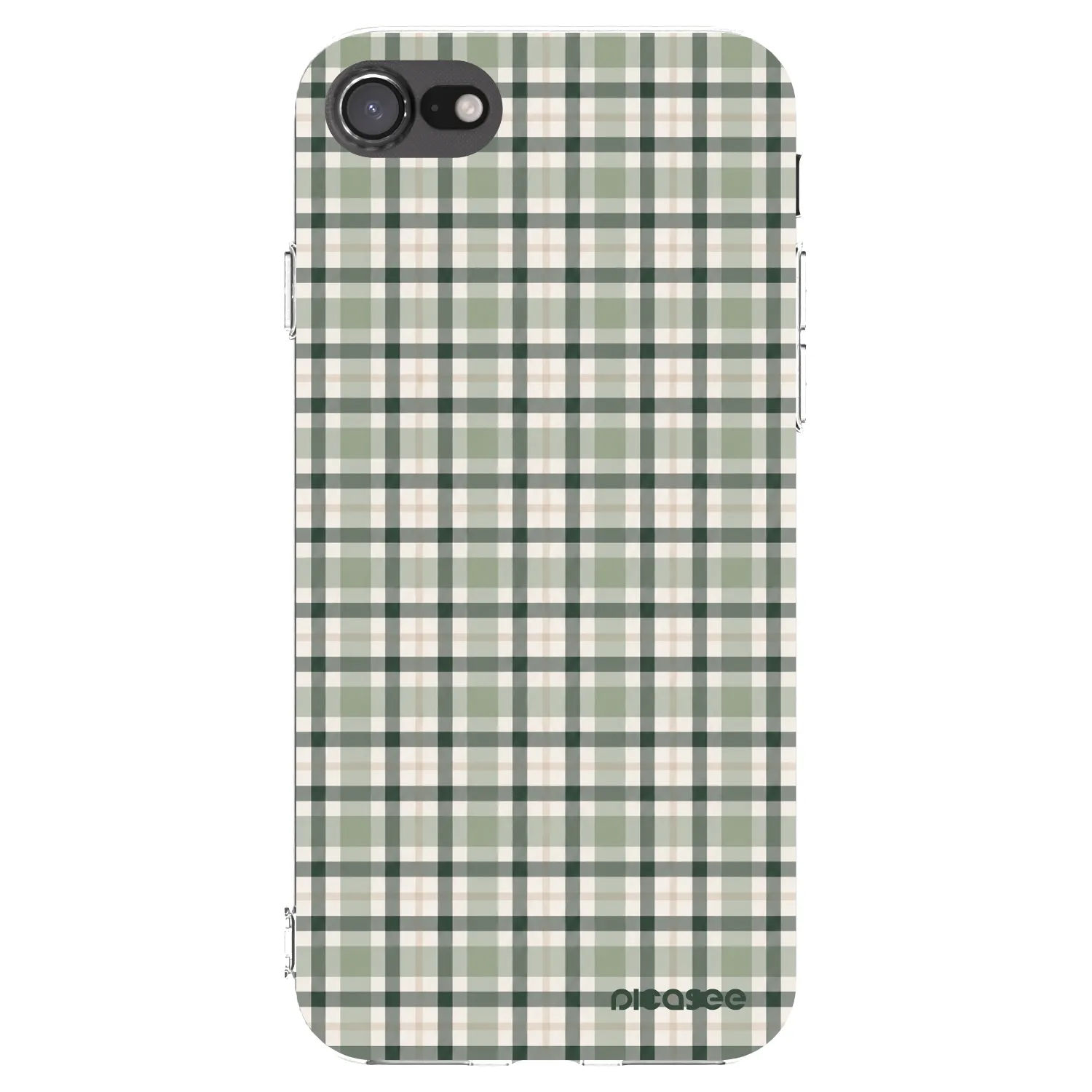 Picasee silikonový průhledný obal pro Apple iPhone SE 2022 - Sage Tartan