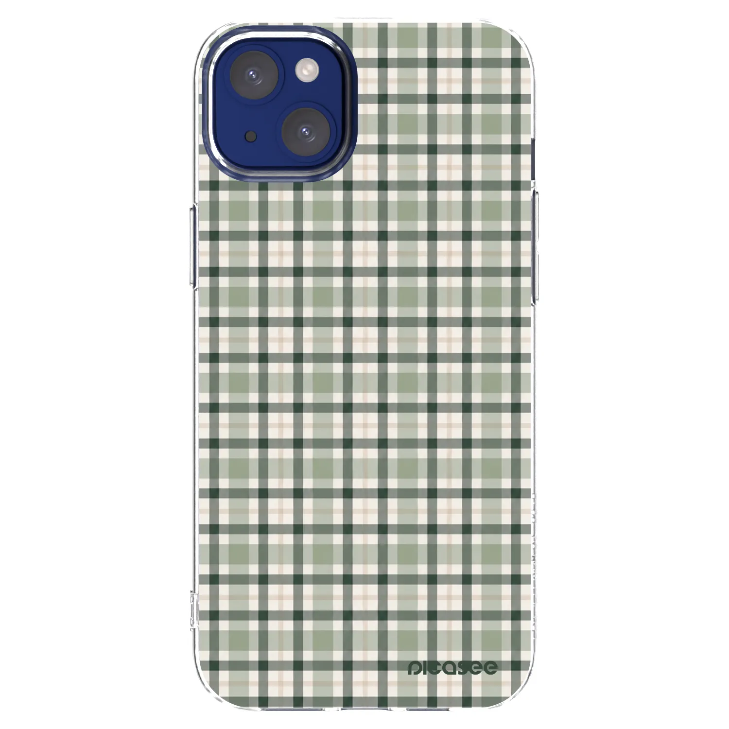 Picasee silikonový průhledný obal pro Apple iPhone 14 Plus - Sage Tartan