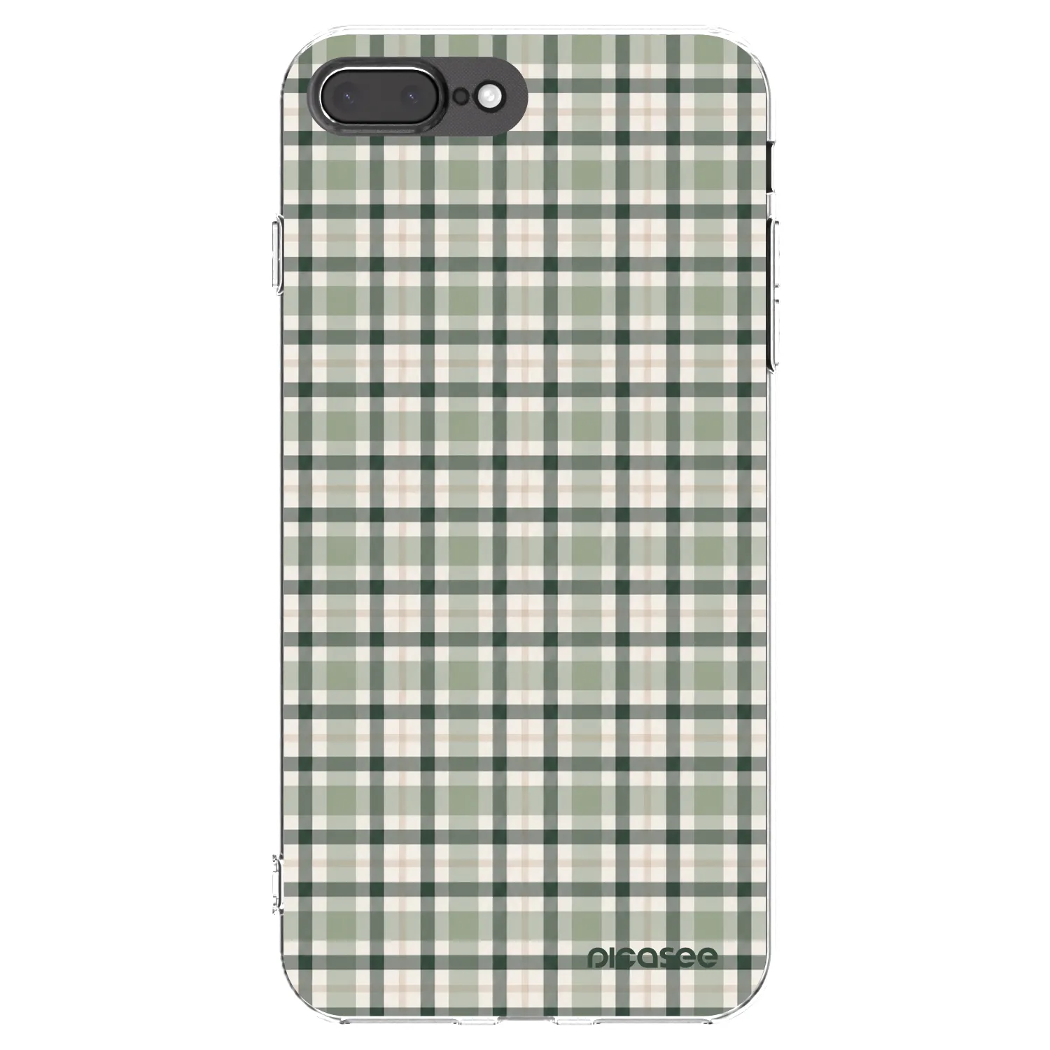 Picasee silikonový průhledný obal pro Apple iPhone 8 Plus - Sage Tartan