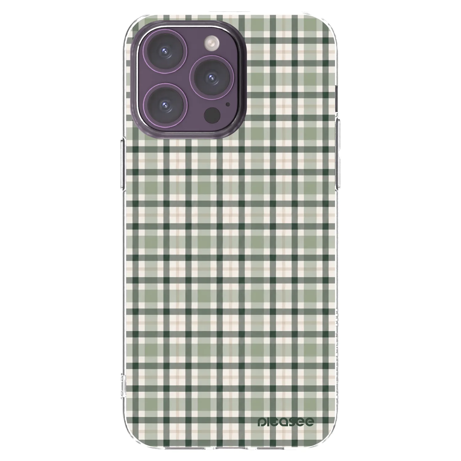 Picasee silikonový průhledný obal pro Apple iPhone 14 Pro Max - Sage Tartan