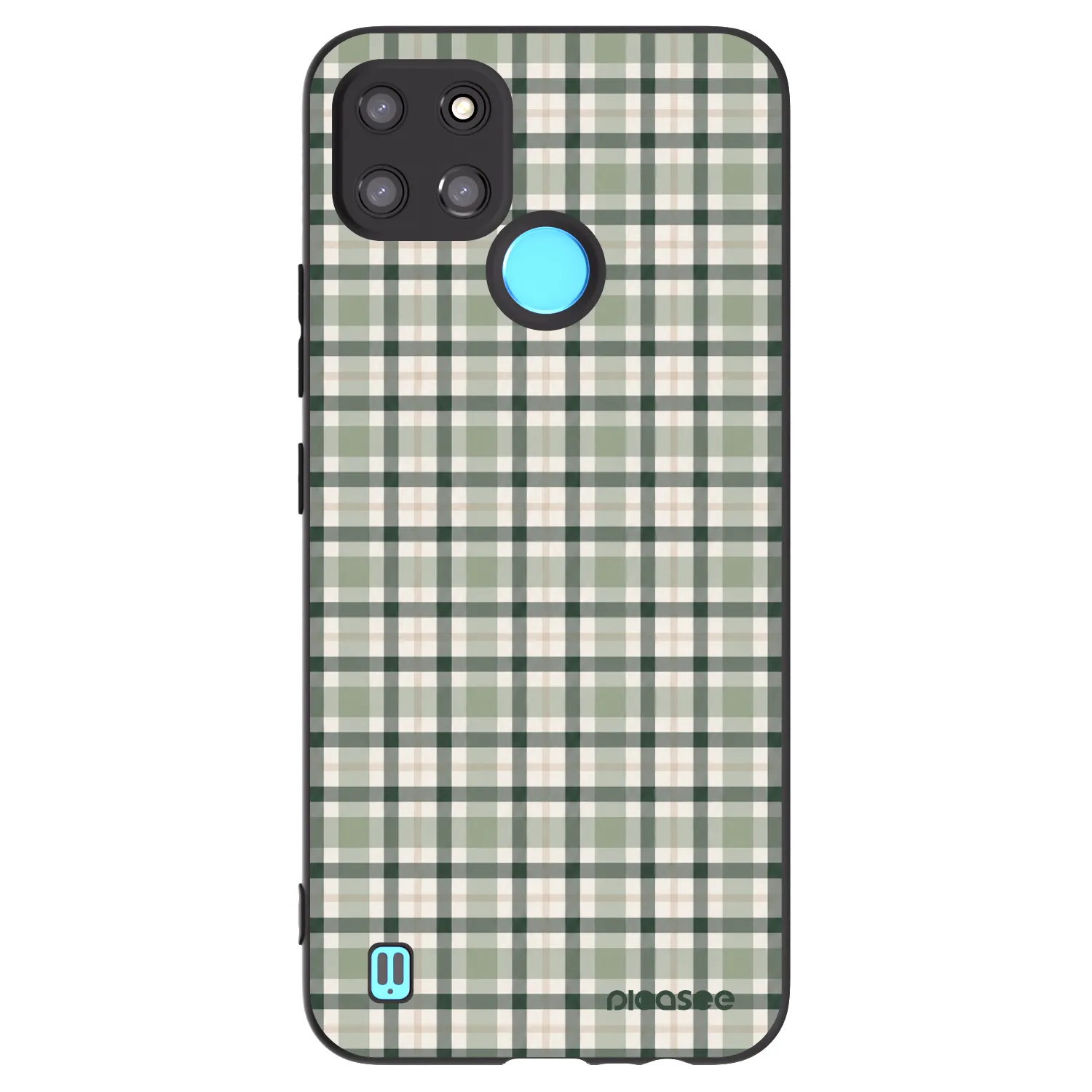 Picasee silikonový černý obal pro Realme C21Y - Sage Tartan