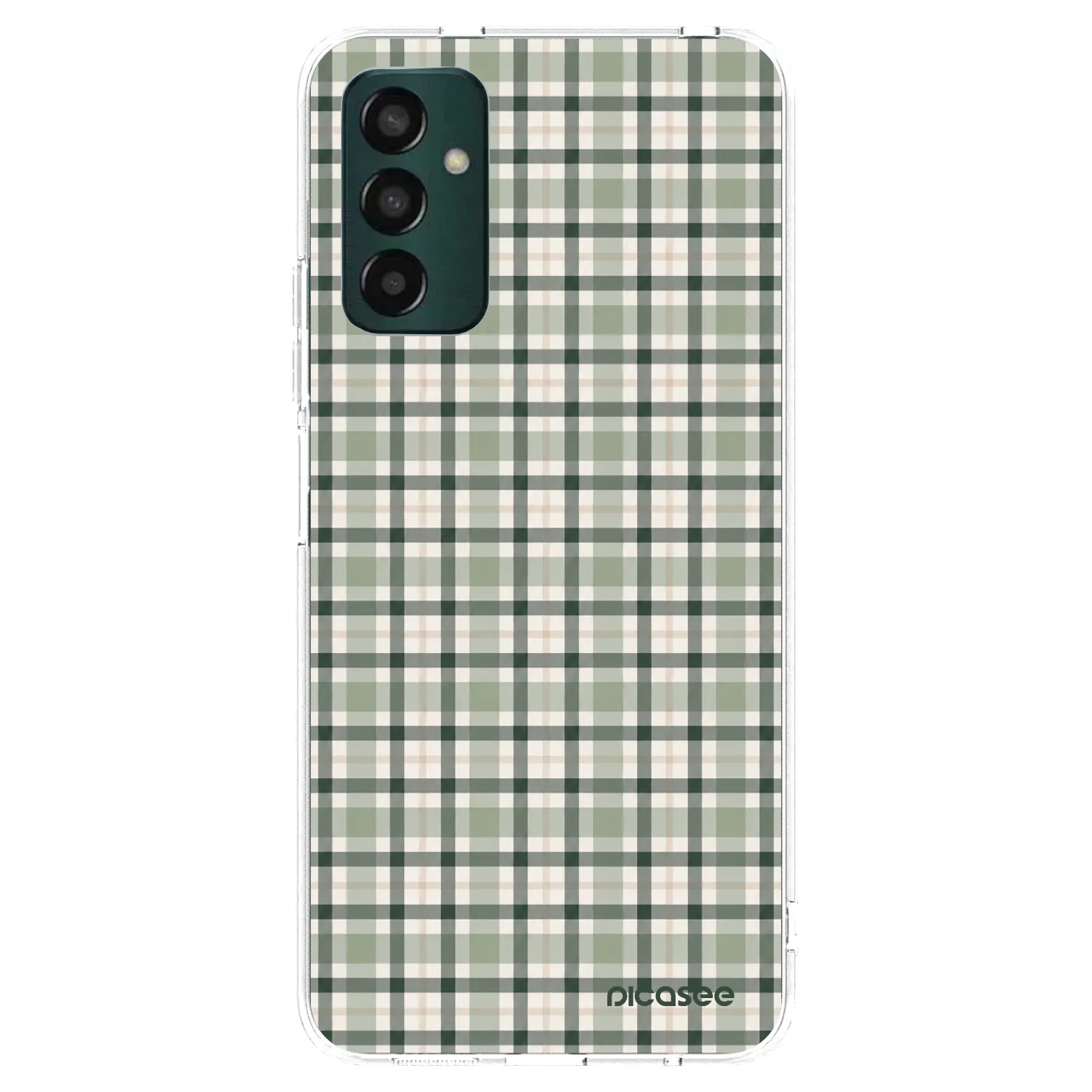 Picasee silikonový průhledný obal pro Samsung Galaxy M13 M135F - Sage Tartan